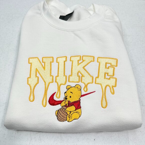 Nike Winnie The Pooh Embroidered Adult Unisex Crewneck Sweatshirt Honey Drip - Picture 4 of 11